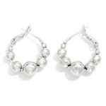 Wholesale metal Beaded Hoop Earrings D