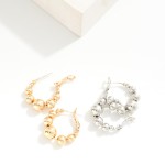 Wholesale metal Beaded Hoop Earrings D