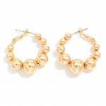 Wholesale metal Beaded Hoop Earrings D