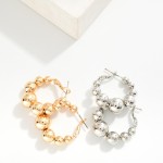 Wholesale metal Beaded Hoop Earrings D