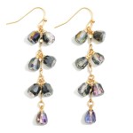 Faceted Glass Crystal Bead Tassel Drop Earrings

- Approximately 2.5" L