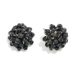 Wholesale faceted Bead Cluster Oversized Stud Earrings D