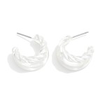 Wholesale stacked Twisted Brushed Metal Hoop Earrings D