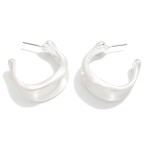 Wholesale metal Tapered Curl Hoop Earrings D