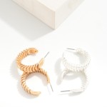 Wholesale stacked Metal Ridges Hoop Earrings D