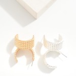Wholesale thick Stacked Twisted Metal Rope Hoop Earrings D