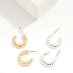 Wholesale twisted Metal Huggie Hoop Earrings D