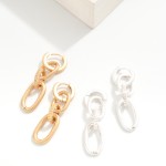 Wholesale linked Metal Chain Links Huggie Hoop Earrings L