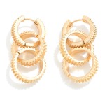 Wholesale linked Studded Hoops Hinged Hoop Earrings L
