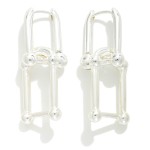Wholesale linked Metal U Chain Hinged Hoop Earrings L