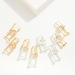 Wholesale linked Metal U Chain Hinged Hoop Earrings L