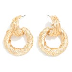 Wholesale twisted Metal Door Knocker Drop Earrings L