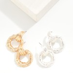 Wholesale twisted Metal Door Knocker Drop Earrings L