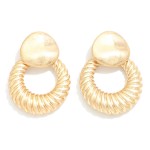Wholesale metal Spiral Ribbed Door Knocker Drop Earrings L