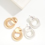 Wholesale metal Spiral Ribbed Door Knocker Drop Earrings L