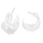 Wholesale metal Feather Hoop Earrings D
