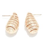 Wholesale dimpled Metal Spiral Teardrop Post Drop Earrings L