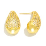 Wholesale rhinestone Pave Teardrop Post Drop Earrings L