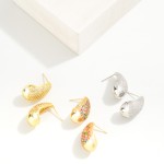 Wholesale rhinestone Pave Teardrop Post Drop Earrings L