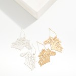 Wholesale brushed Brass Horse Drop Earrings Brass Base L