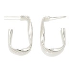 Wholesale gold Dipped Twisted Oval Hoop Earrings Gold White Gold Dipped Hypoalle