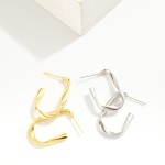 Wholesale gold Dipped Twisted Oval Hoop Earrings Gold White Gold Dipped Hypoalle