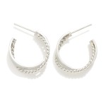 Wholesale gold Dipped Interlaced Twisted Rope Hoop Earrings Gold White Gold Dipp