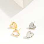 Wholesale pearlescent Gold Dipped Heart Stud Earrings Gold White Gold Dipped Hyp