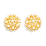 Wholesale pearl Studded Cluster Oversized Stud Earrings D