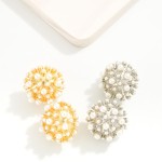Wholesale pearl Studded Cluster Oversized Stud Earrings D