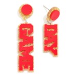 Wholesale glitter Acetate Game Day Drop Earrings L