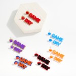 Wholesale glitter Acetate Game Day Drop Earrings L