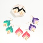 Wholesale linked Acetate Leaf Drop Earrings L