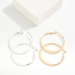 Wholesale pressed Tapered Metal Hoop Earrings D