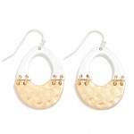 Wholesale linked Hammered Brushed Metal Arches Drop Earrings L