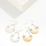 Wholesale linked Hammered Brushed Metal Arches Drop Earrings L