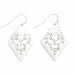 Wholesale linked Hammered Metal Chevron Drop Earrings L