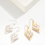 Wholesale linked Hammered Metal Chevron Drop Earrings L