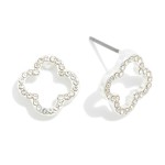 Wholesale rhinestone Studded Hollow Clover Stud Earrings L