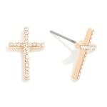 Wholesale rhinestone Studded Cross Stud Earrings L