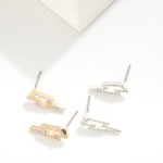 Wholesale rhinestone Studded Hollow Lightning Bolt Stud Earrings L
