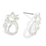 Wholesale rhinestone Studded Hollow Cat Stud Earrings L