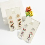 Wholesale christmas stud earring set three pairs