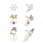 Wholesale christmas stud earring set three pairs