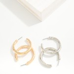 Wholesale metal Hoop Earrings Slit Details D