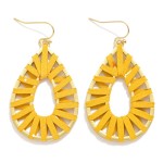 Wholesale vegan Leather Wrapped Teardrop Drop Earrings L