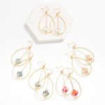 Wholesale twisted Metal Teardrop Drop Earrings Rotating Glass Crystal Clover Cen