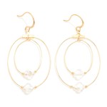 Wholesale concentric Glass Crystal Clover Beaded Loops Drop Earrings L