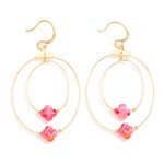 Wholesale concentric Glass Crystal Clover Beaded Loops Drop Earrings L