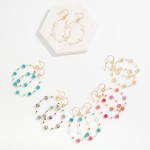Wholesale metal Wire Loop Drop Earrings Faceted Bi Faced Glass Crystal Bead Stat